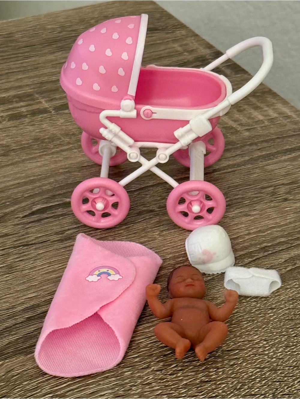 My Mini Baby Pink/Polka Dot Stroller Rare~ Series 1